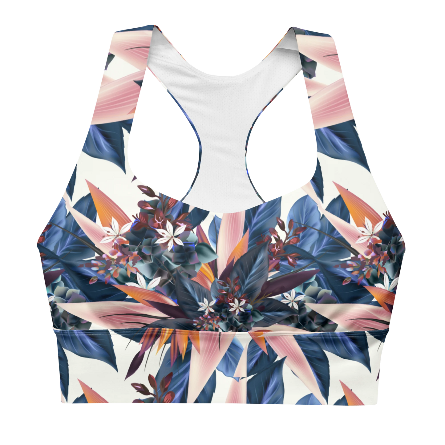 Tropical Beauty Longline Sports Bra