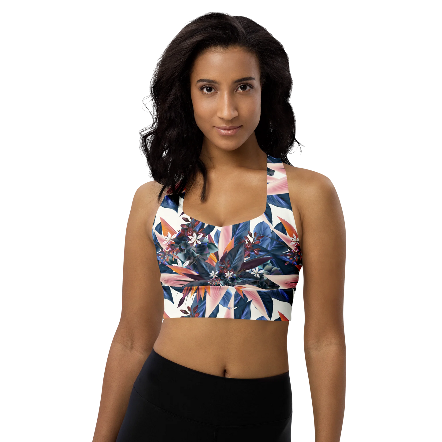 Tropical Beauty Longline Sports Bra