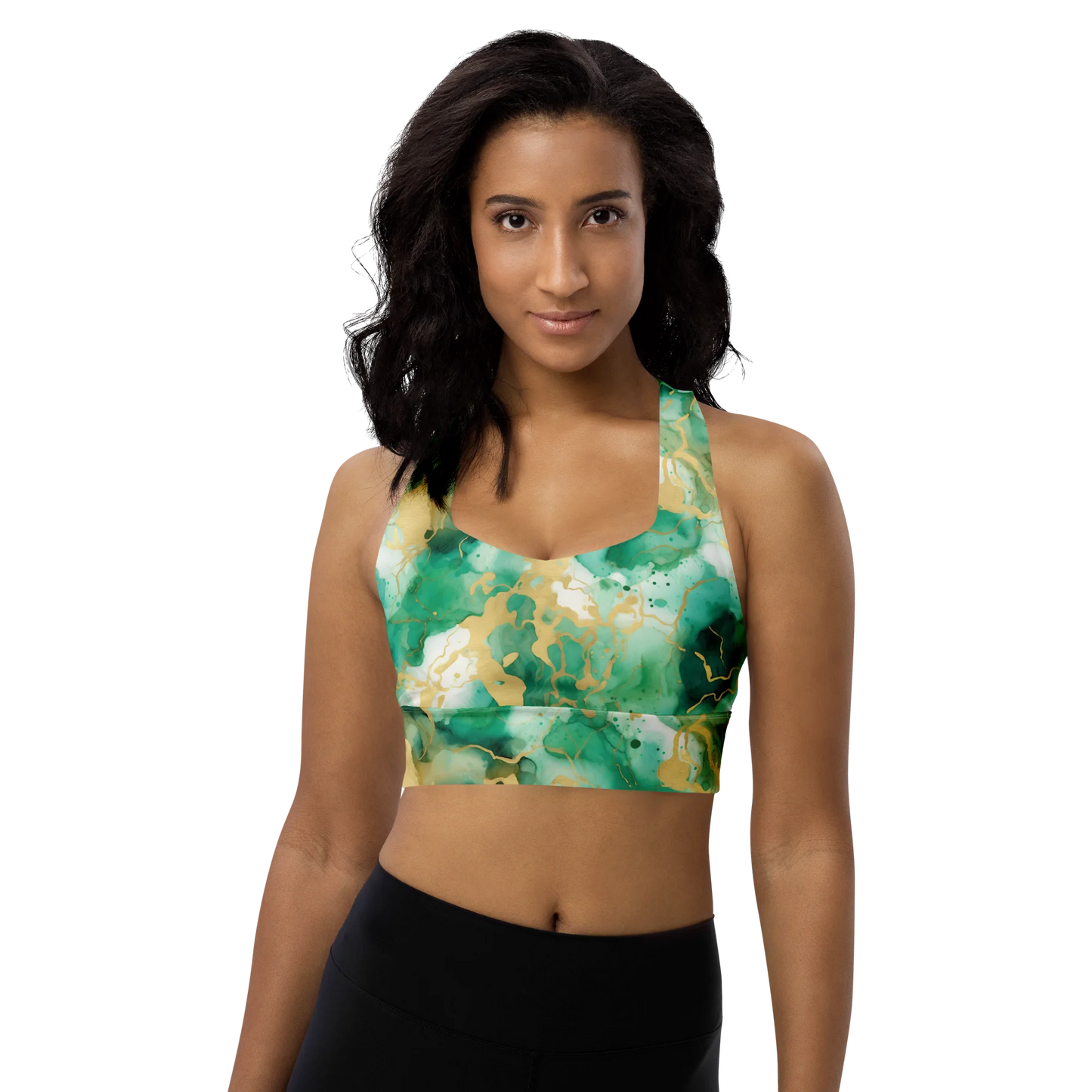 Simplicity in Green Longline Sports Bra