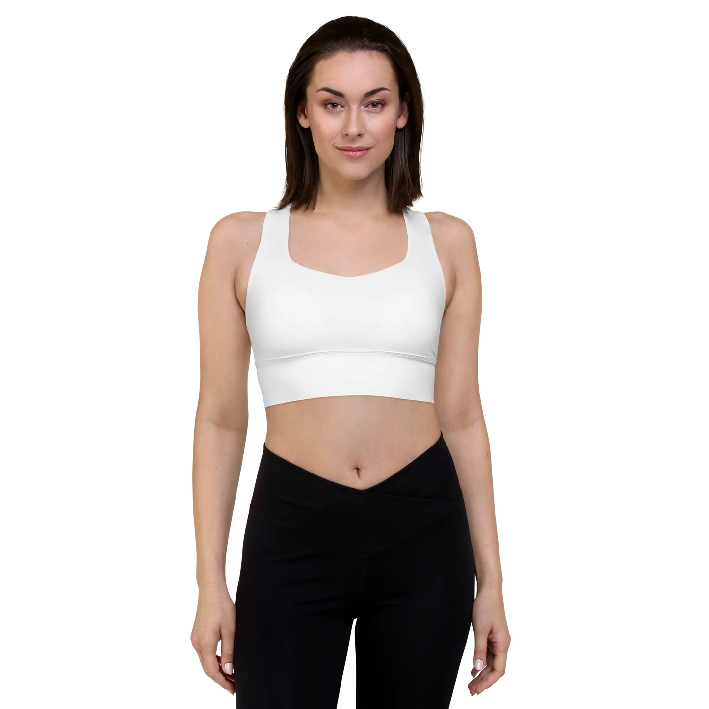 Brilliant White Basic Longline Sports Bra