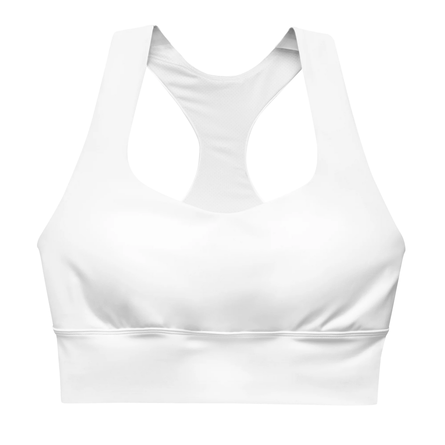 Brilliant White Basic Longline Sports Bra