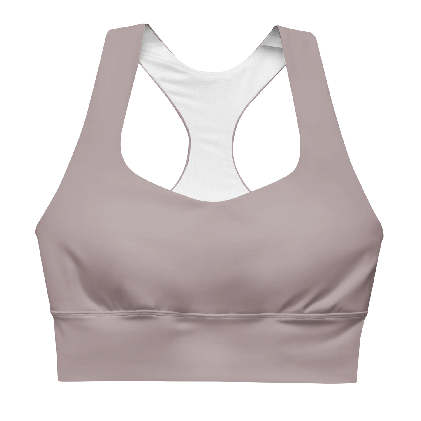 Pinkish Gray Basic Longline Sports Bra