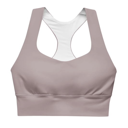 Pinkish Gray Basic Longline Sports Bra