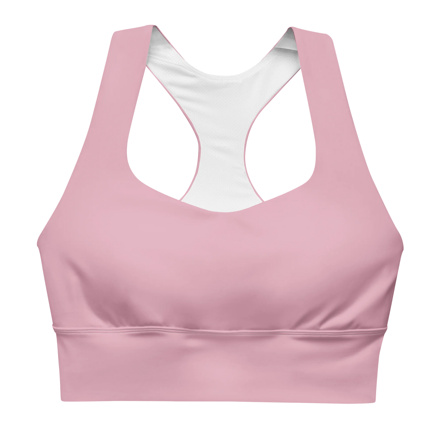 Soft Pink Basic Longline Sports Bra