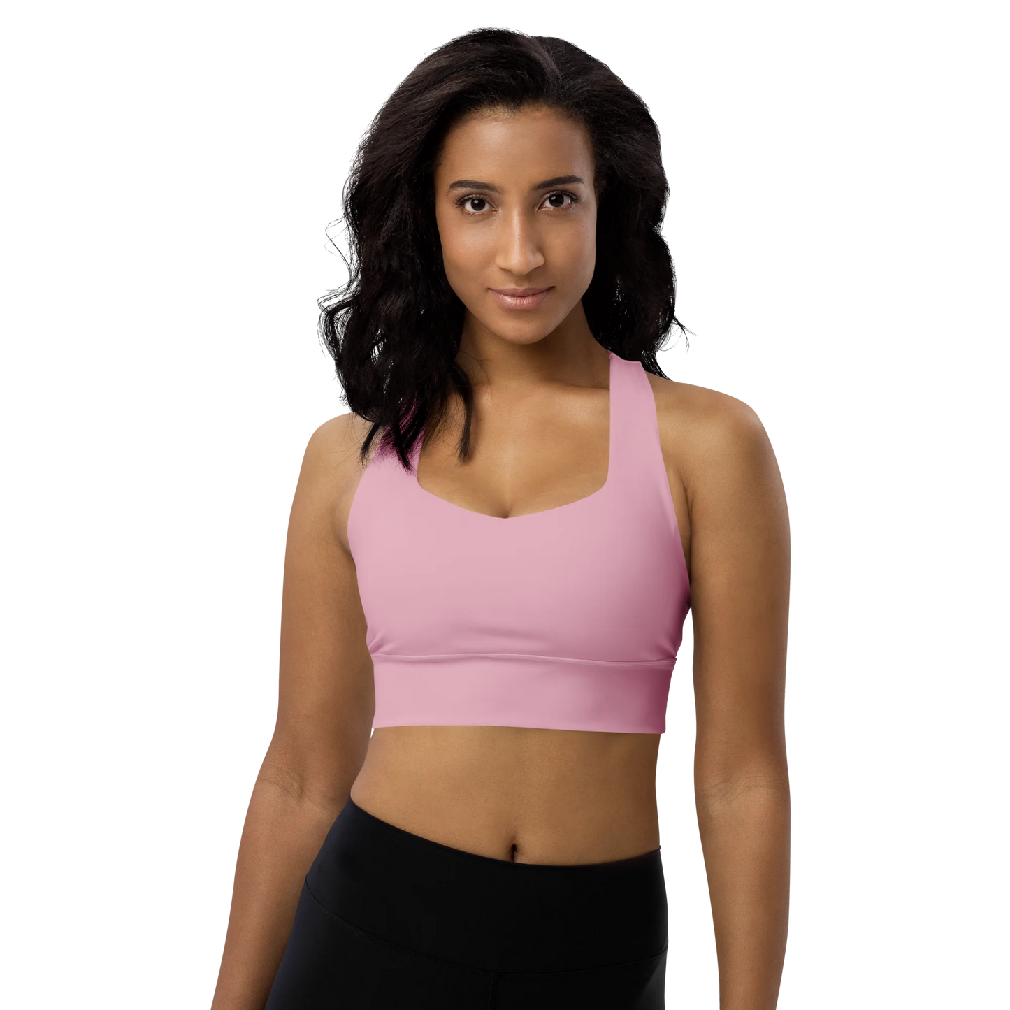 Soft Pink Basic Longline Sports Bra