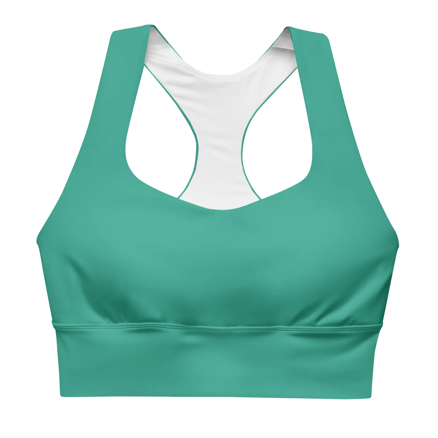 Marine Green Basic Longline Sports Bra