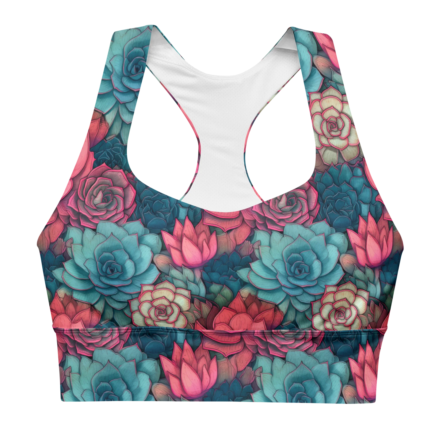 Bright Eternal Flowers Fantasy Longline Sports Bra