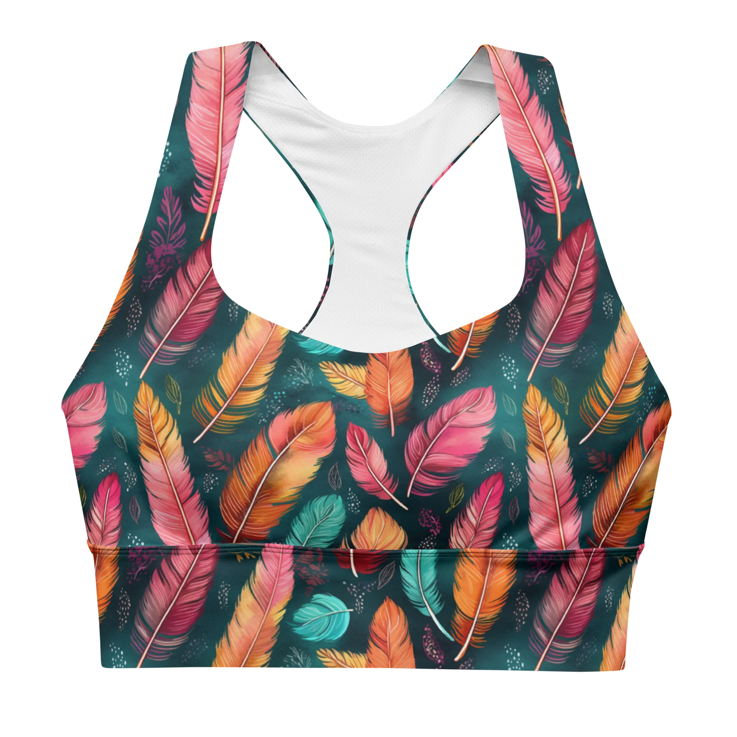 Wonderful Feathers Longline Sports Bra