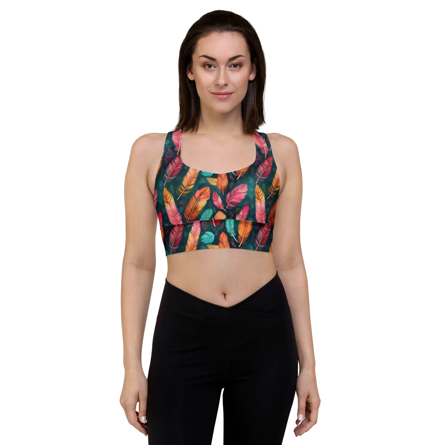 Wonderful Feathers Longline Sports Bra