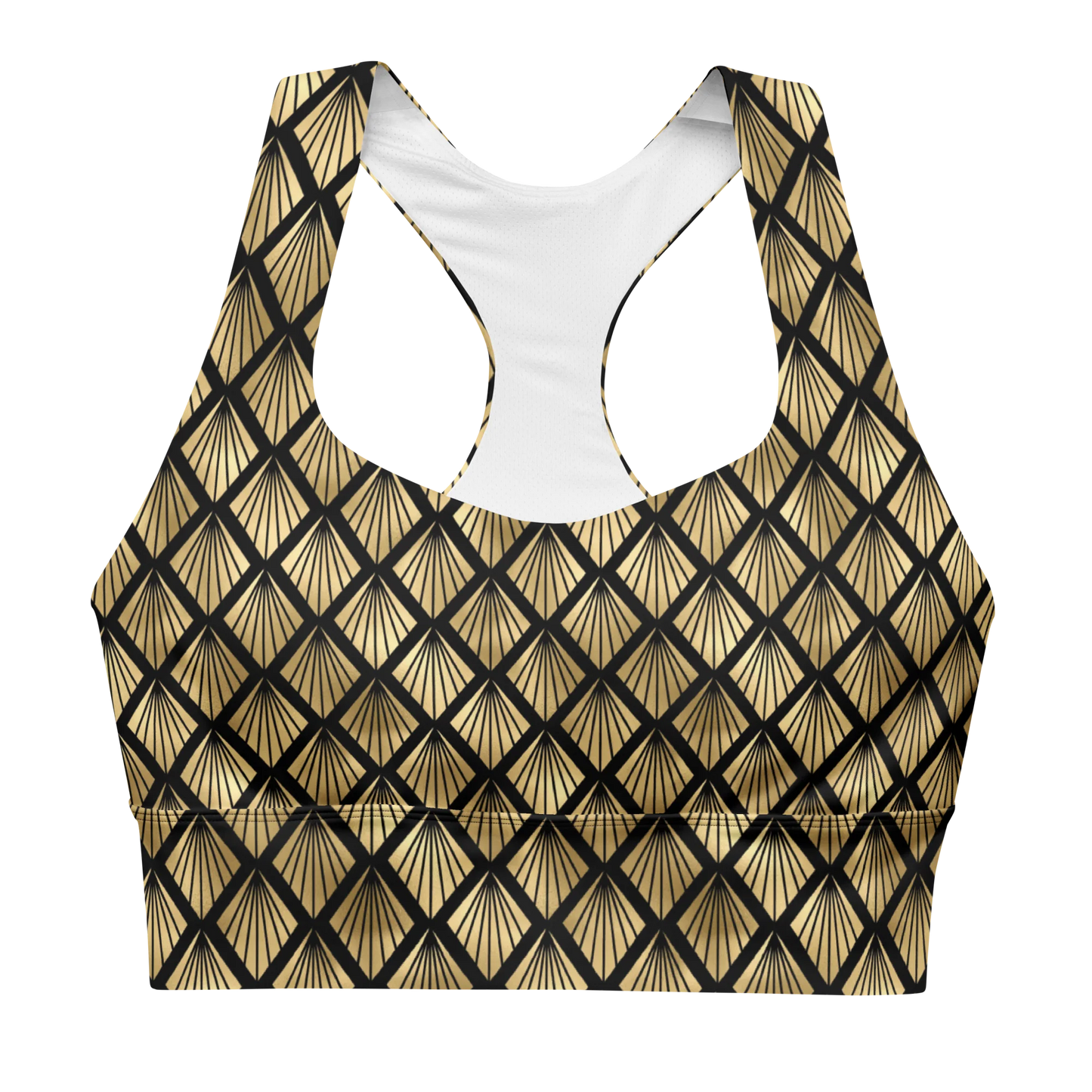 Pineapple Art Deco Fantasy Longline Sports Bra