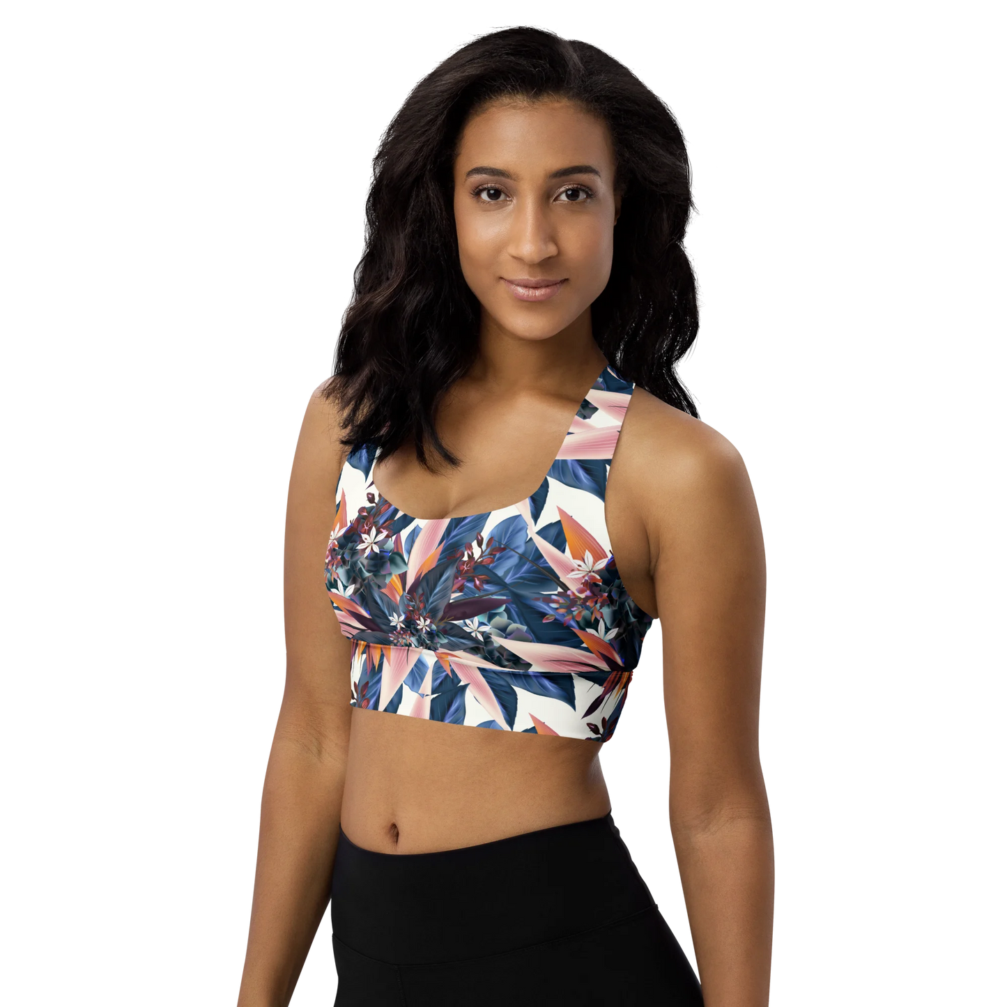 Tropical Beauty Longline Sports Bra