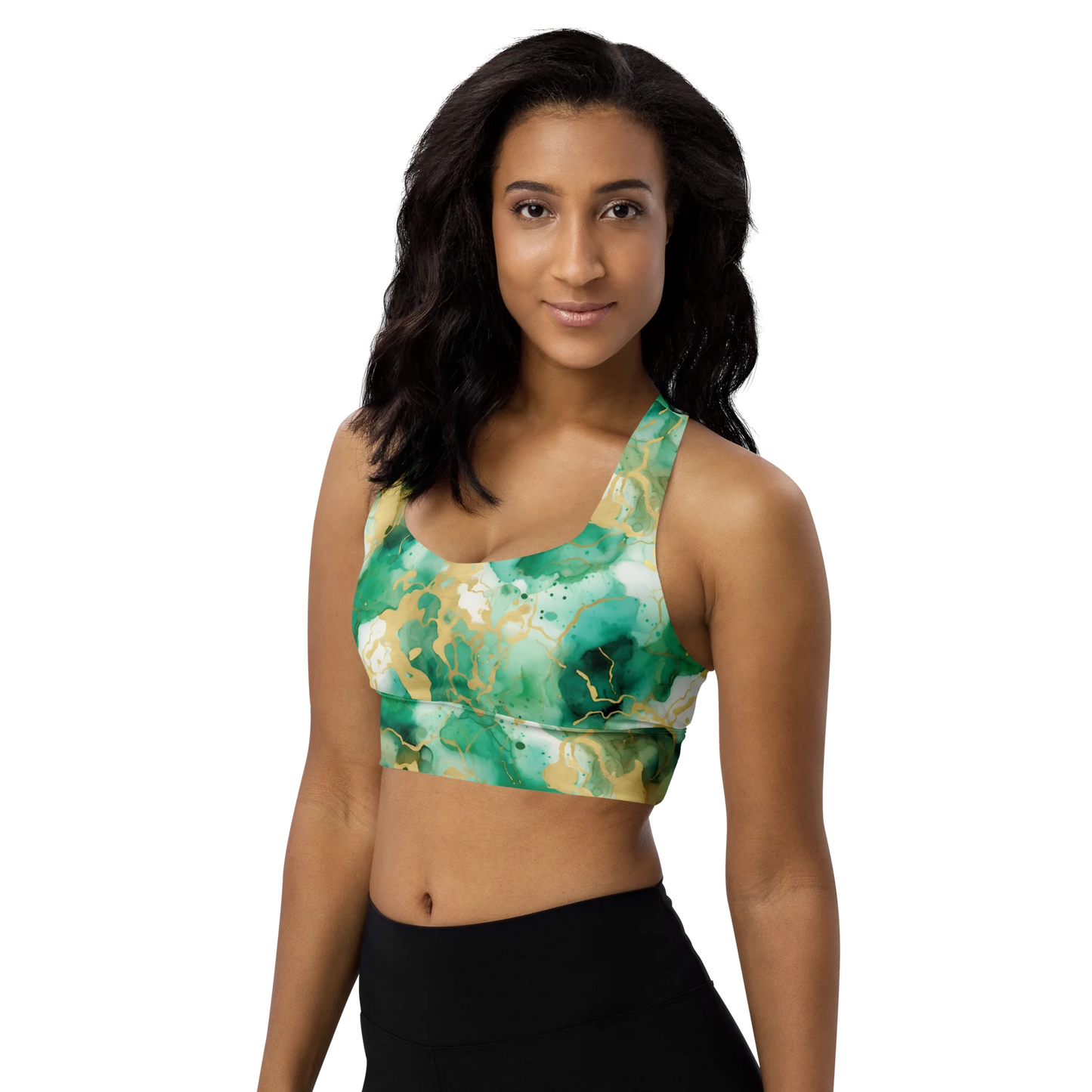 Simplicity in Green Longline Sports Bra