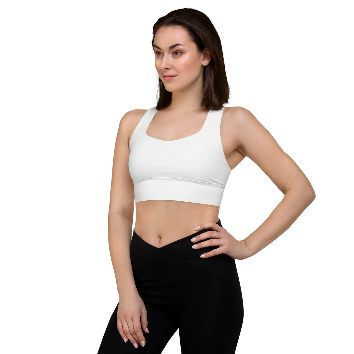 Brilliant White Basic Longline Sports Bra