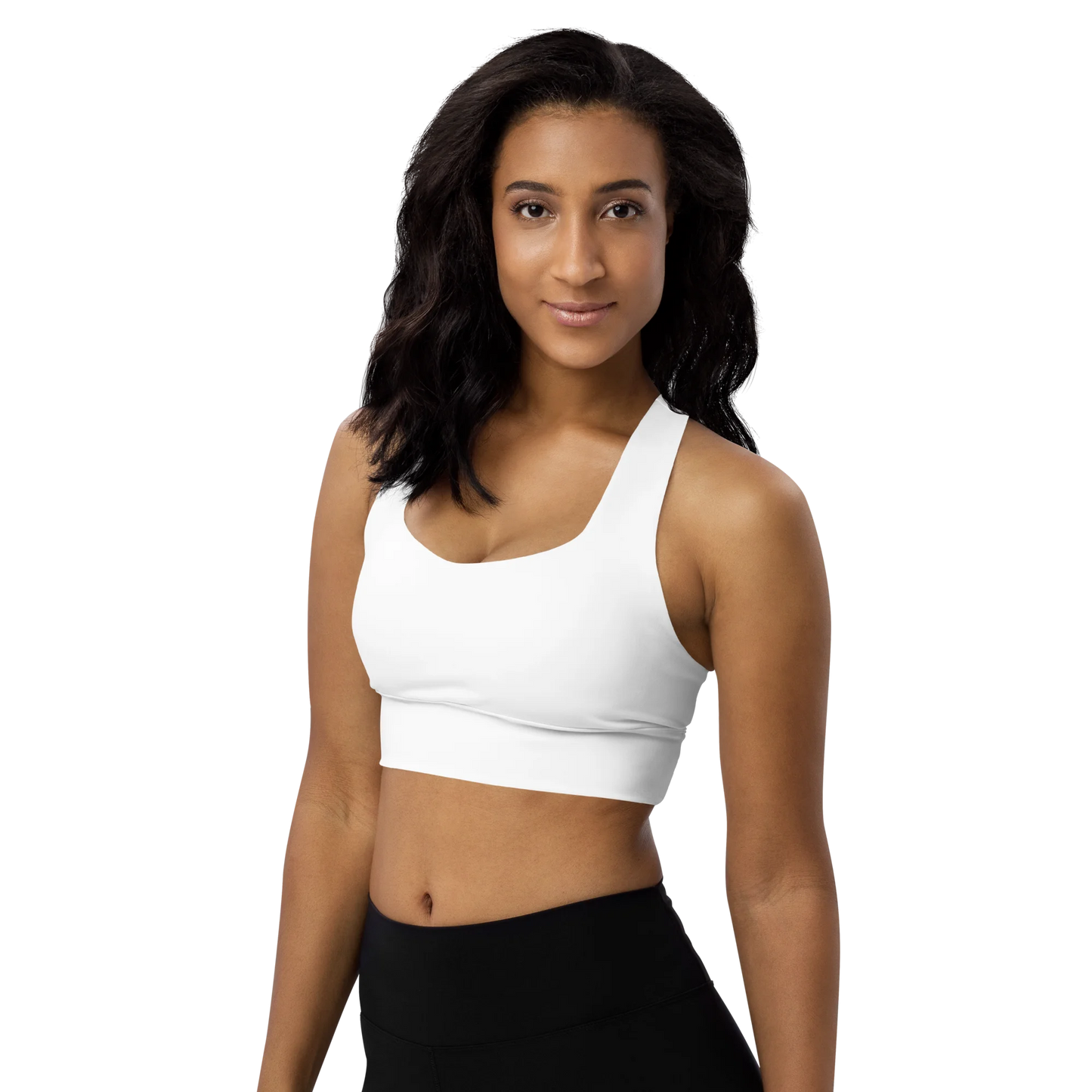 Brilliant White Basic Longline Sports Bra