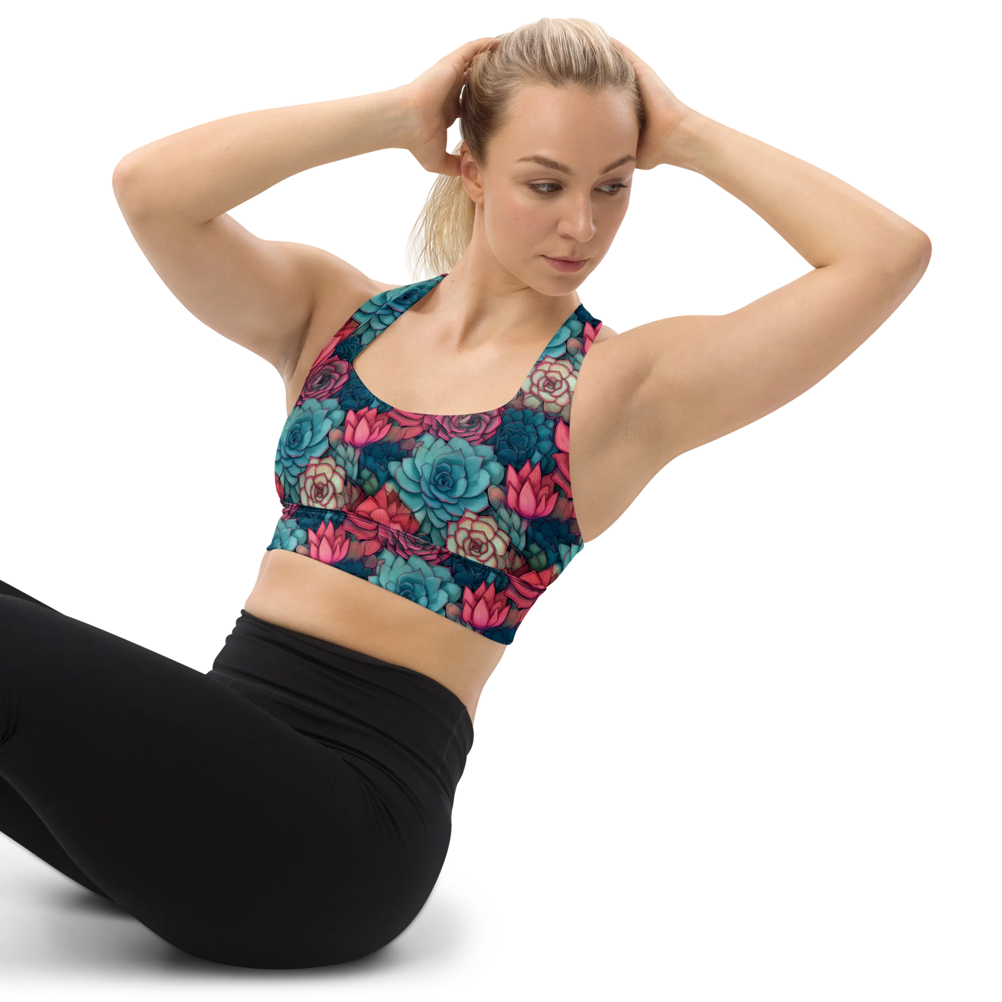 Bright Eternal Flowers Fantasy Longline Sports Bra