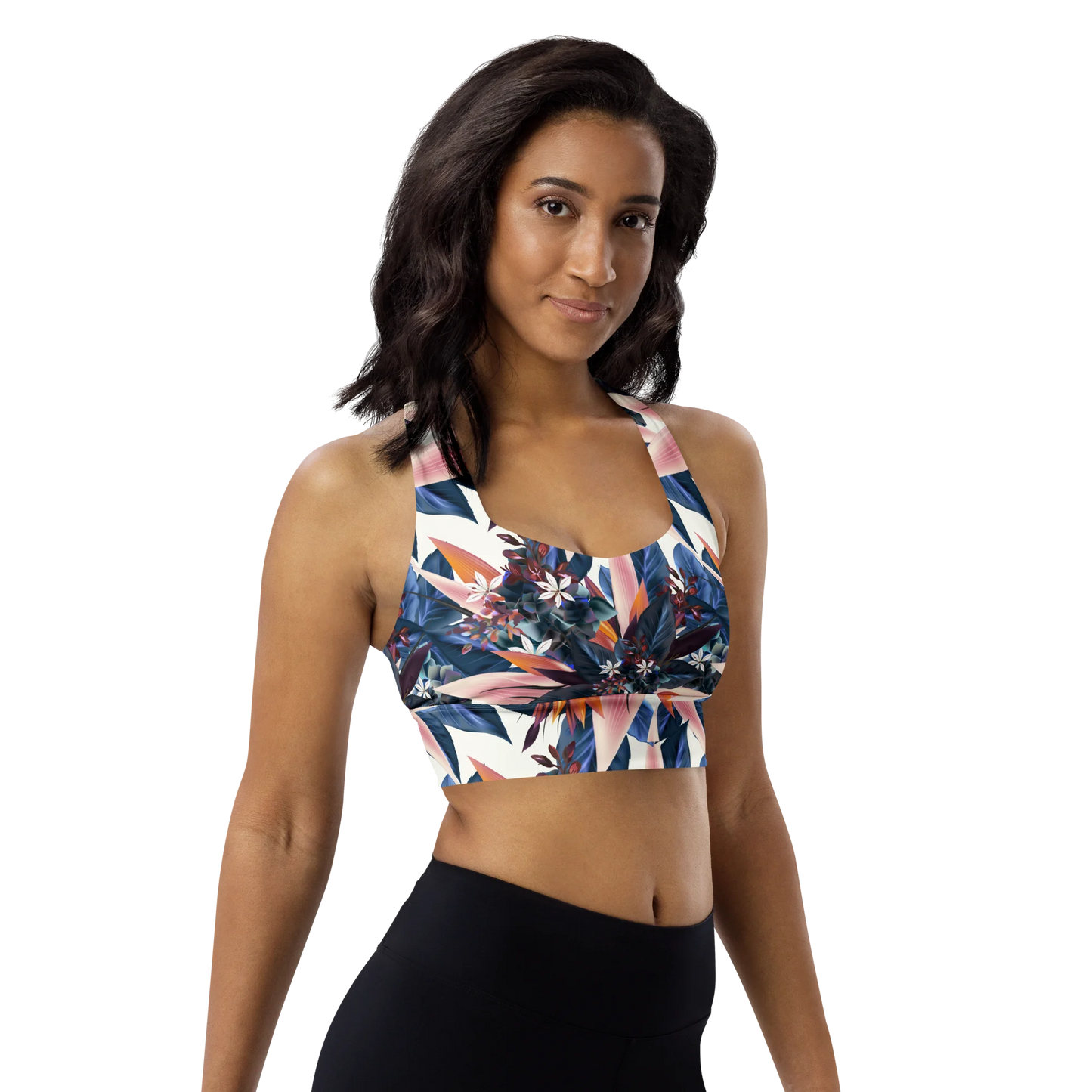 Tropical Beauty Longline Sports Bra