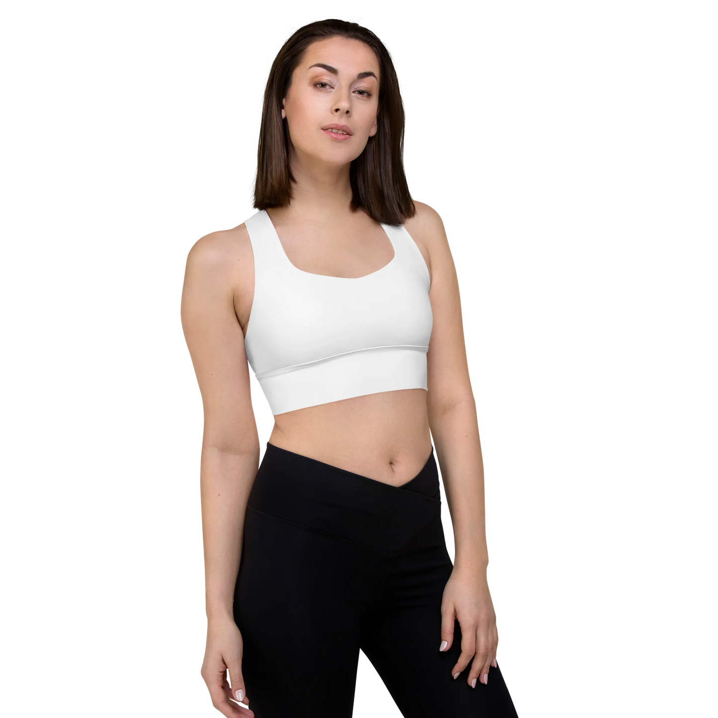 Brilliant White Basic Longline Sports Bra