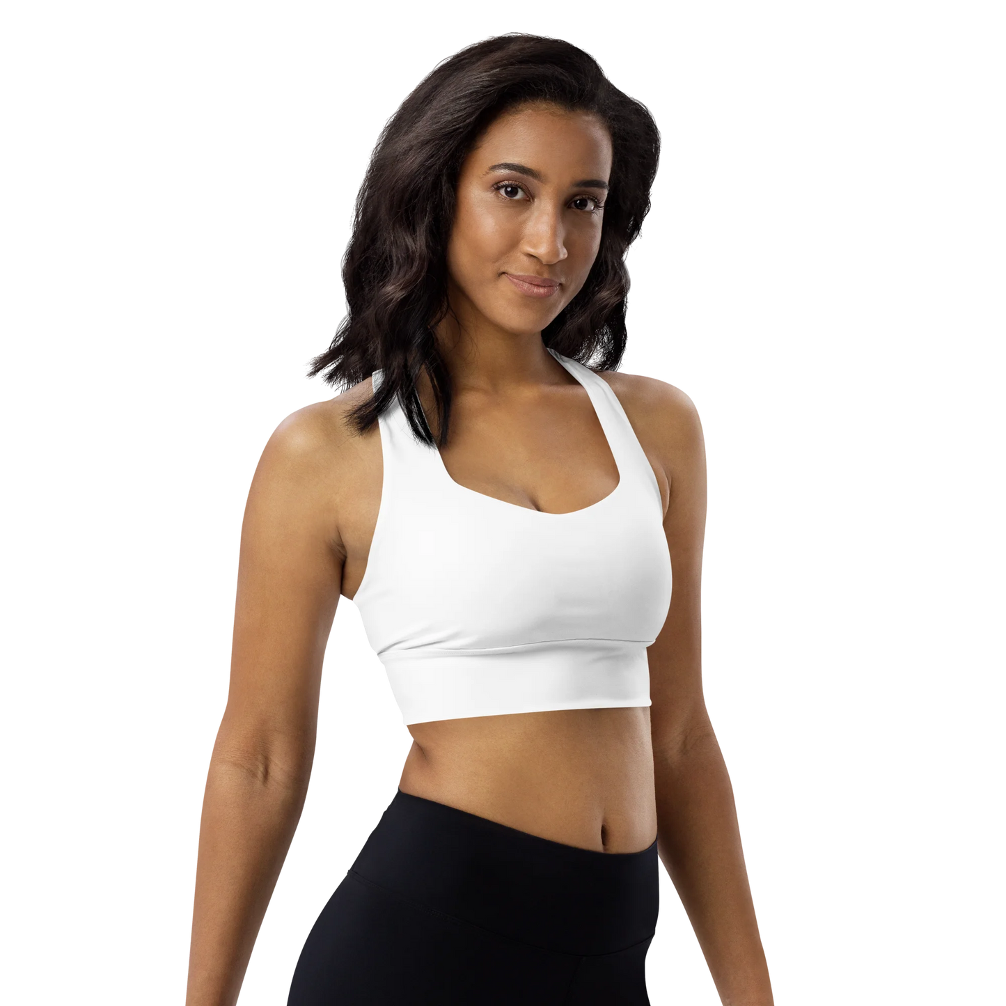 Brilliant White Basic Longline Sports Bra