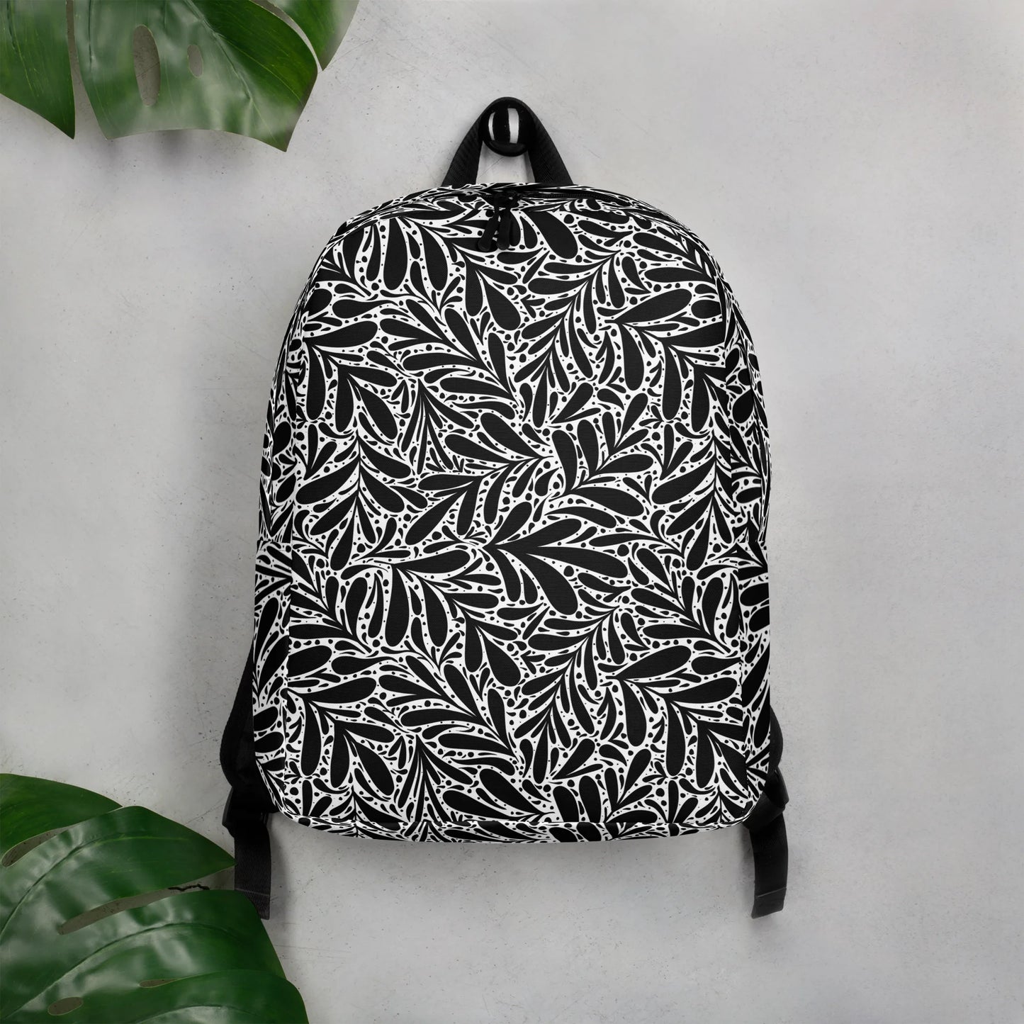 Black Leafy Luxury Backpack
