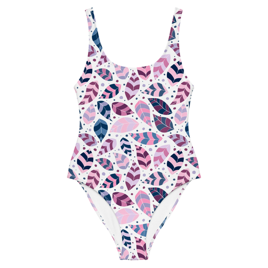 Pink Leafy Ornament One-Piece Swimsuit