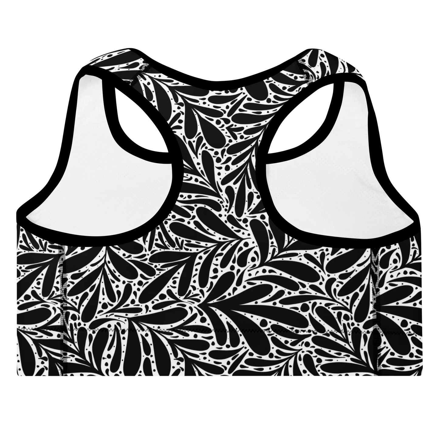 Black Leafy Luxury Sports Bra