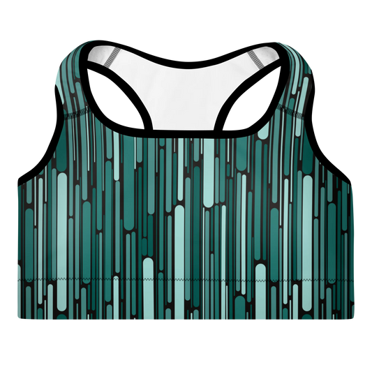 Green Rain Ornament Sports Bra