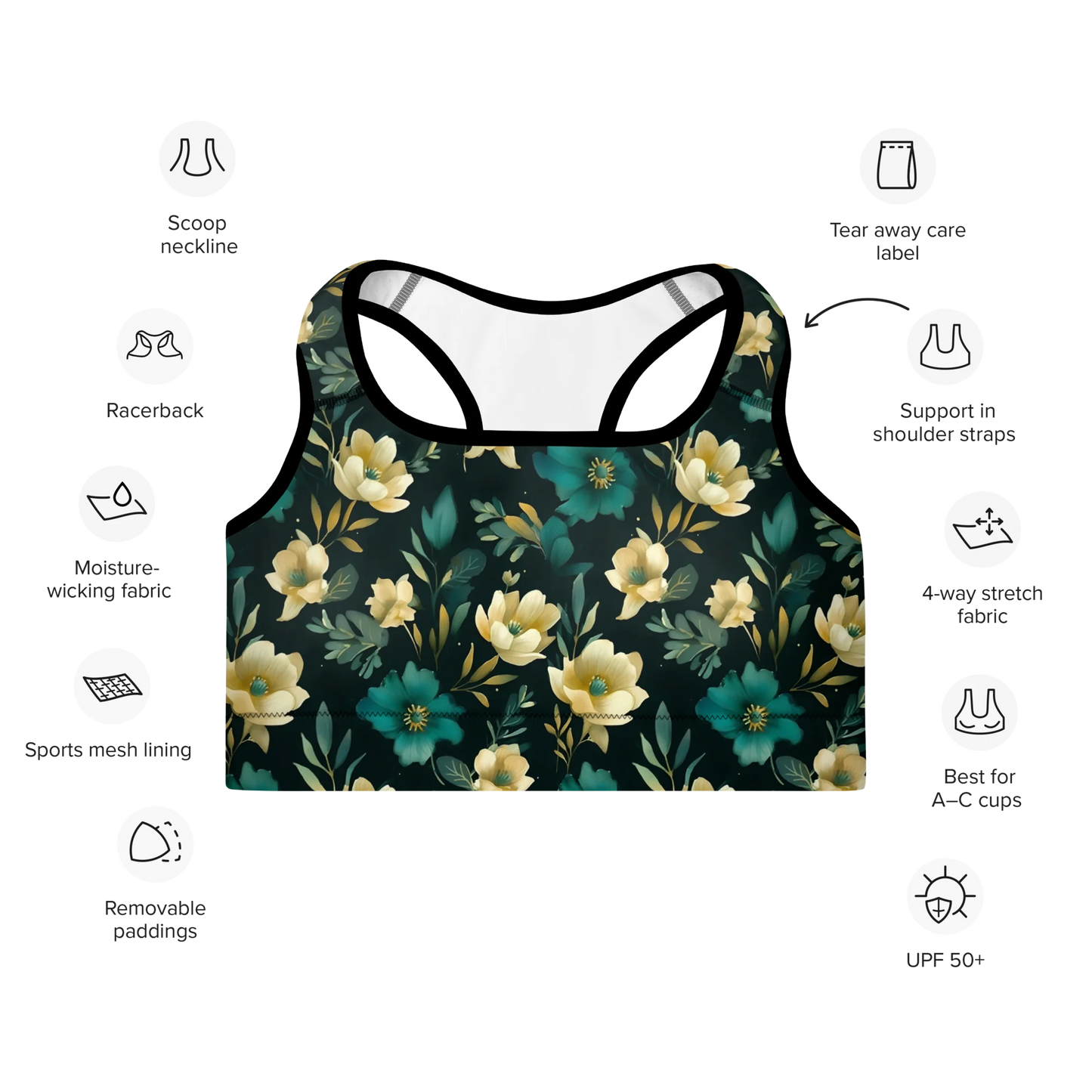 Minimalist Blooms Sports Bra