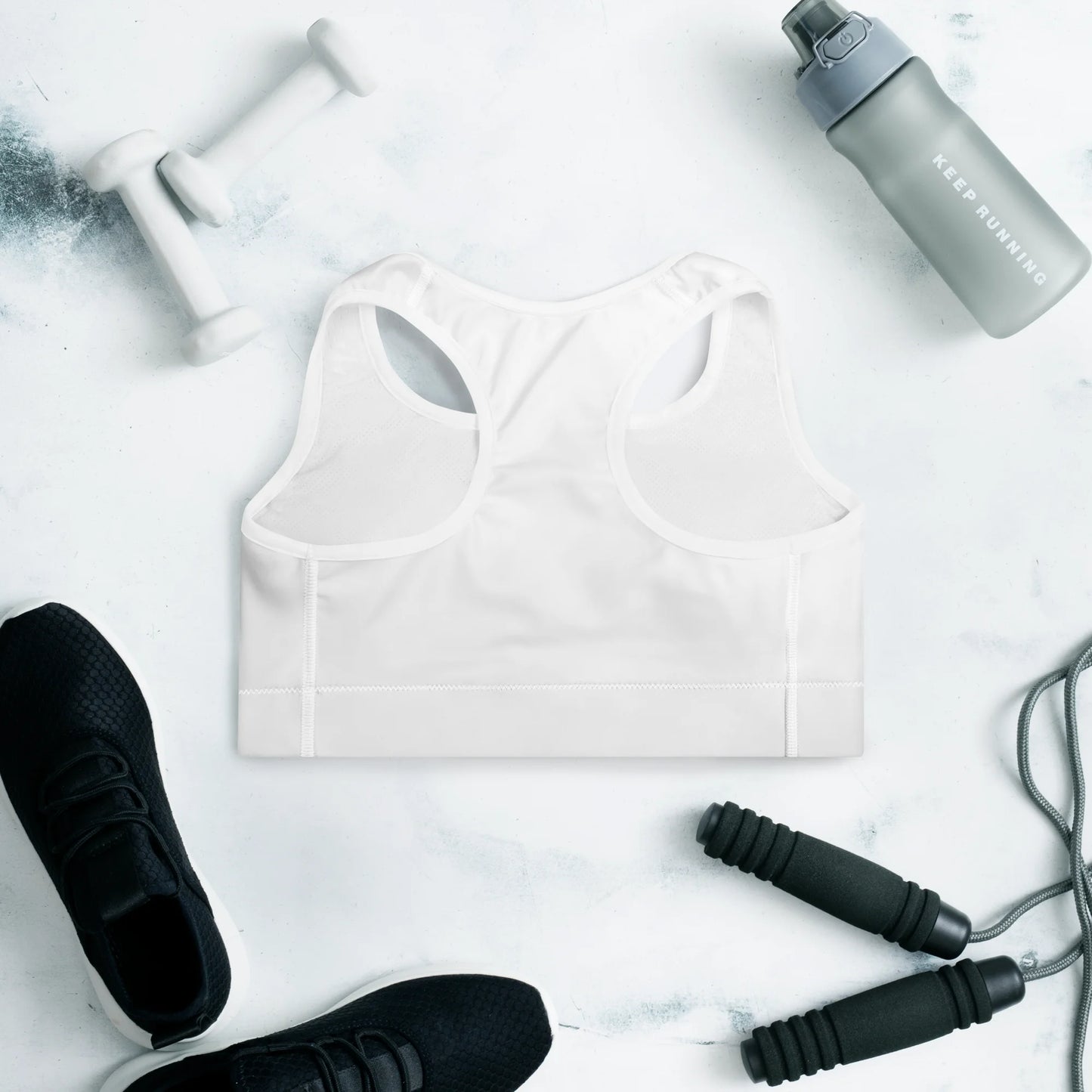 Brilliant White Basic Padded Sports Bra