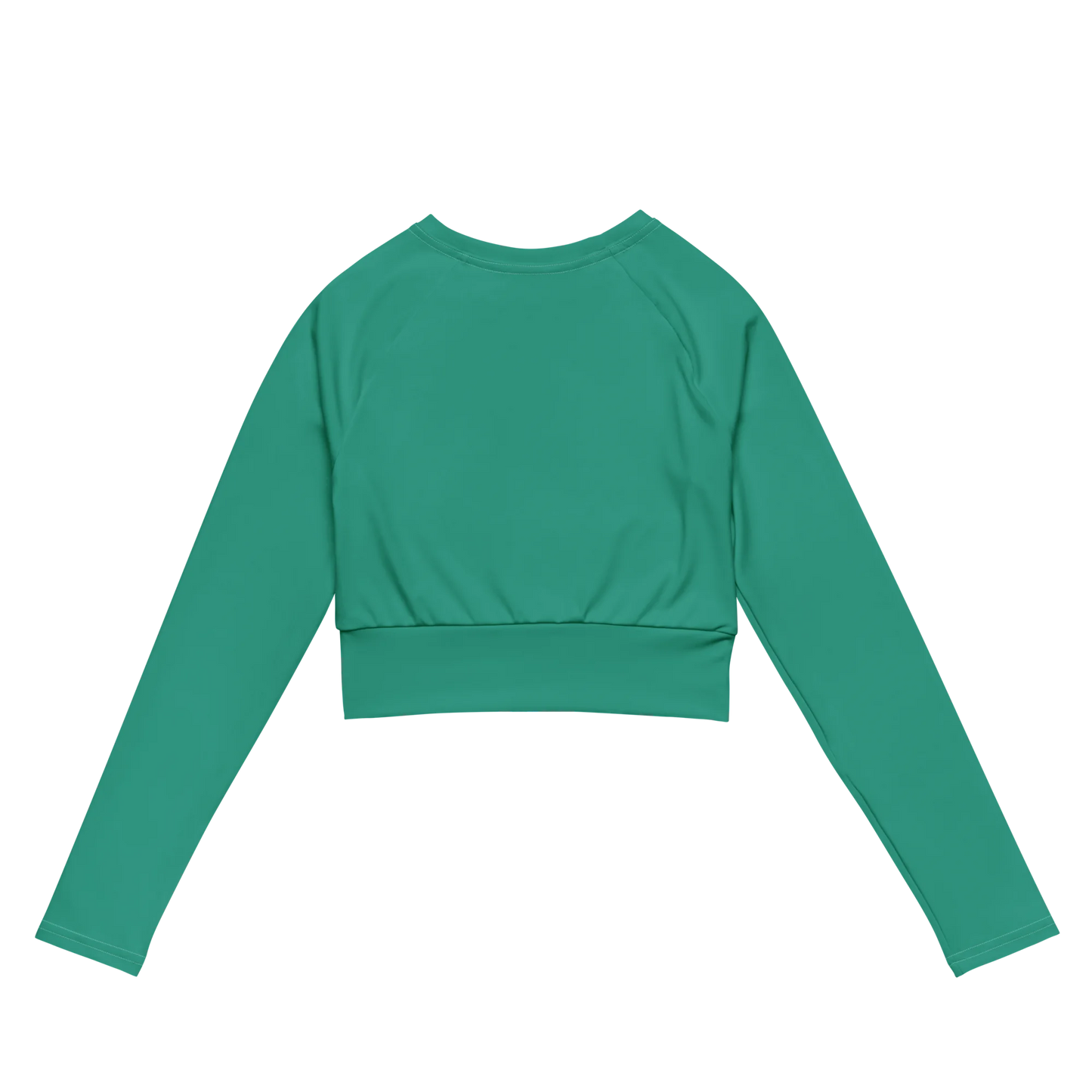 Marine Green Basic Recycled Long-sleeve Crop Top