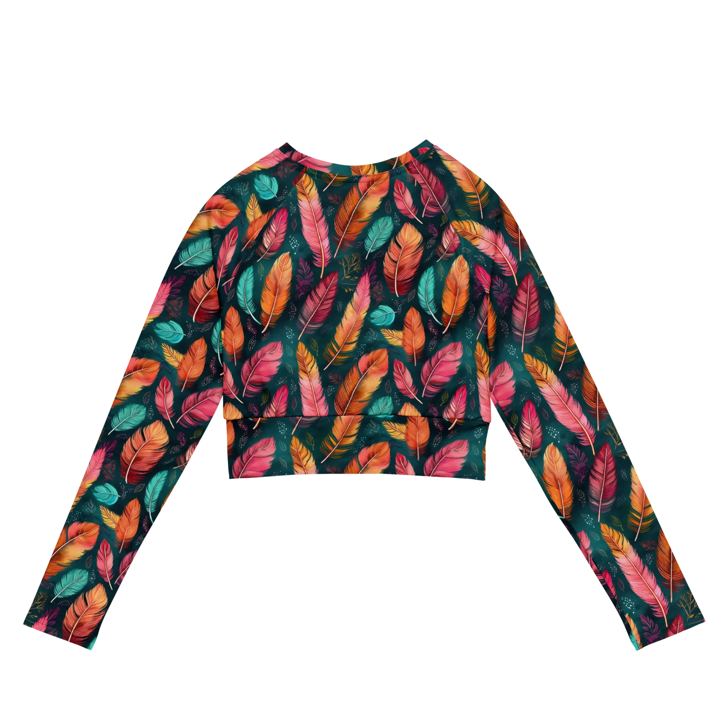 Wonderful Feathers Recycled Long-sleeve Crop Top