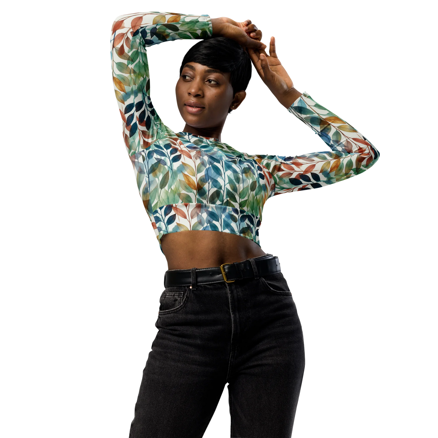 Autumn Serenade Recycled Long-sleeve Crop Top