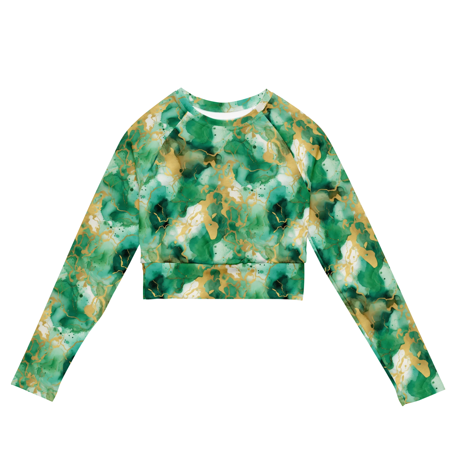 Simplicity in Green Recycled Long-sleeve Crop Top