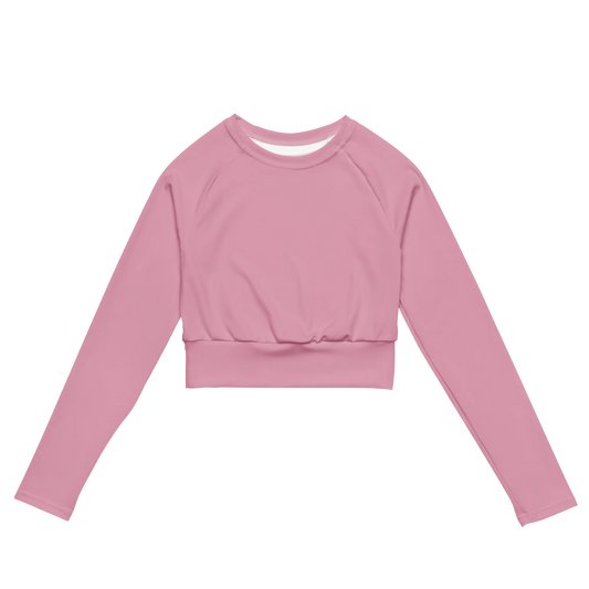 Soft Pink Basic Recycled Long-sleeve Crop Top