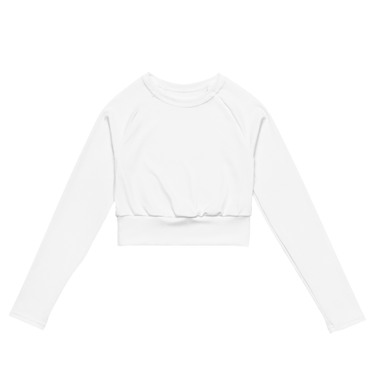 Brilliant White Basic Recycled Long-sleeve Crop Top