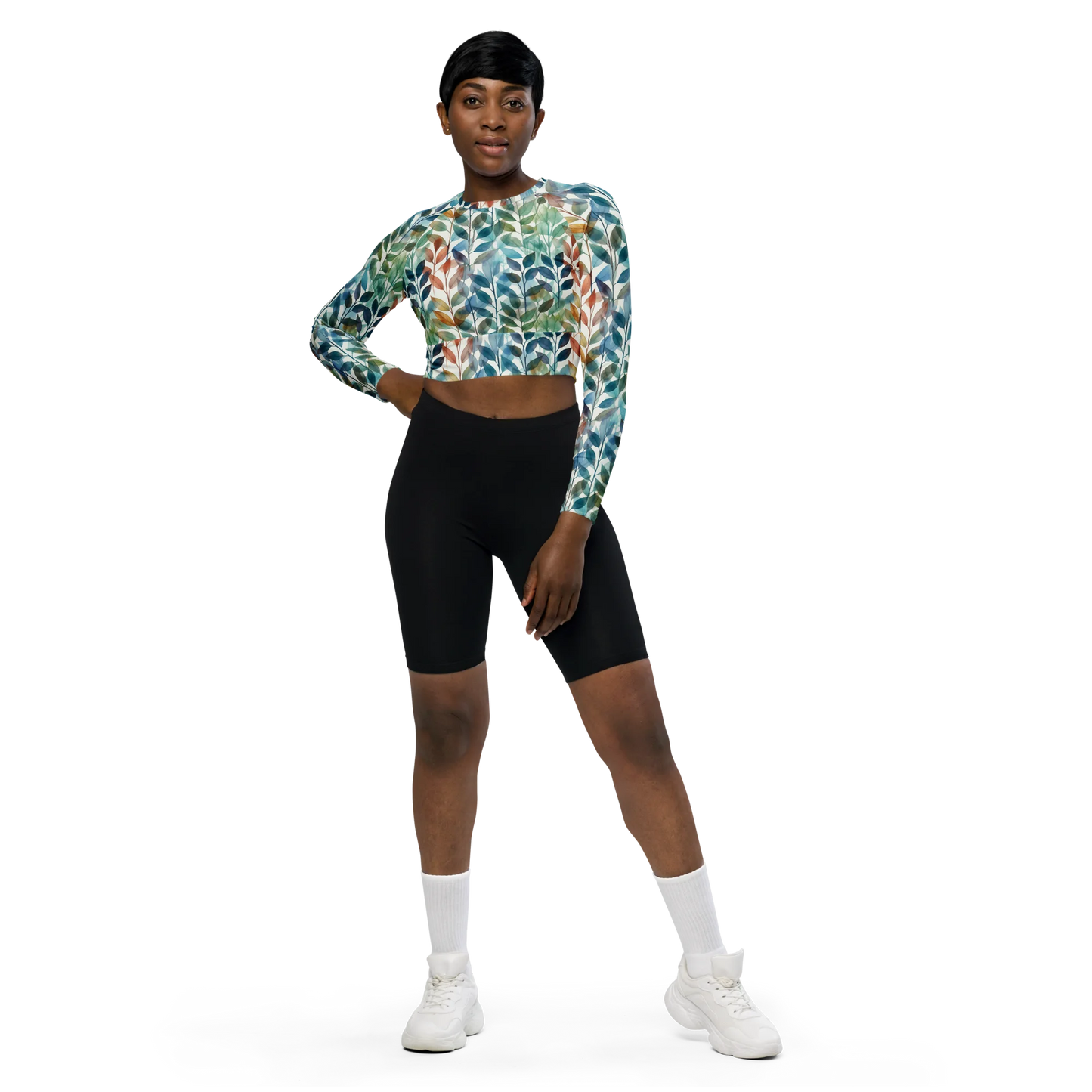 Autumn Serenade Recycled Long-sleeve Crop Top