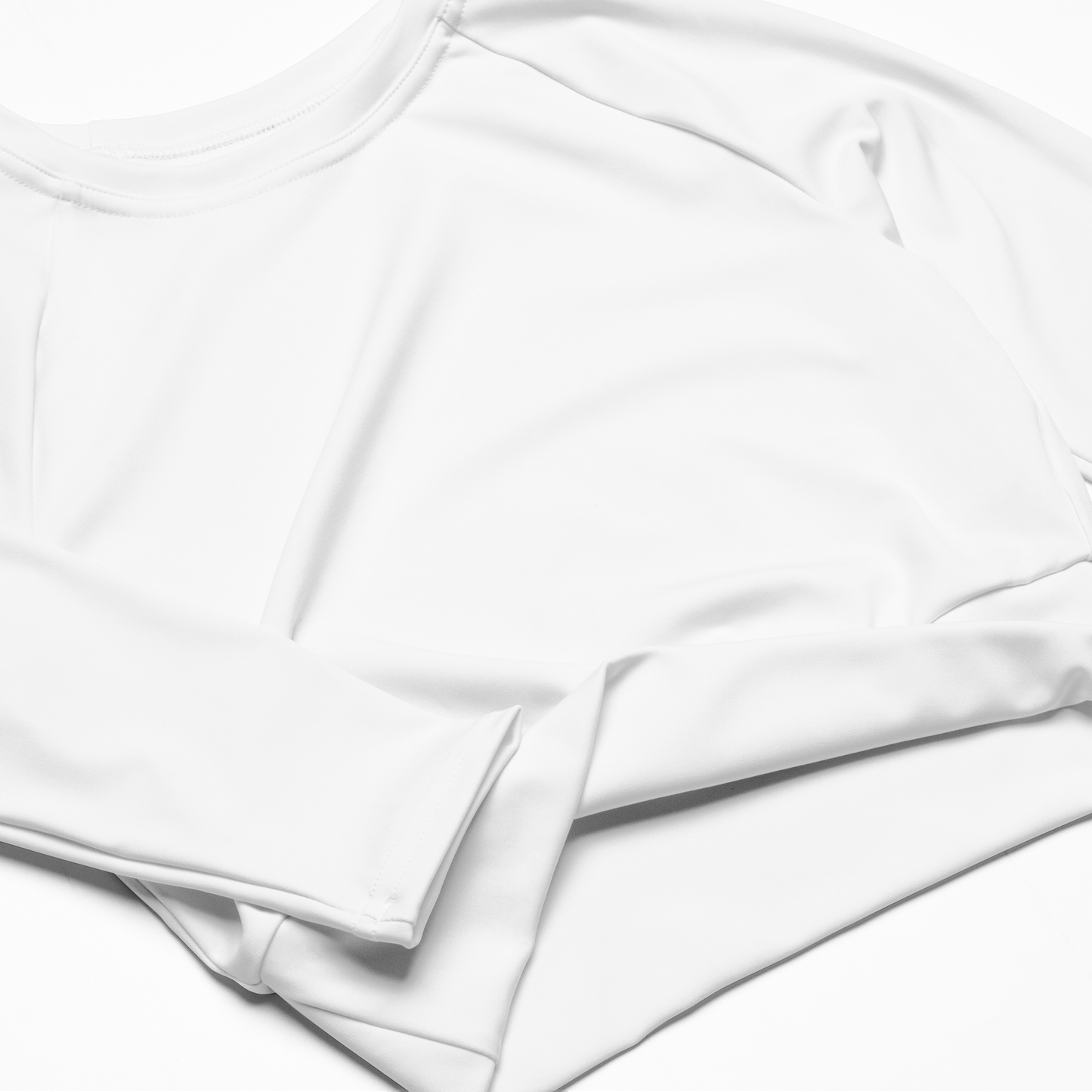 Brilliant White Basic Recycled Long-sleeve Crop Top