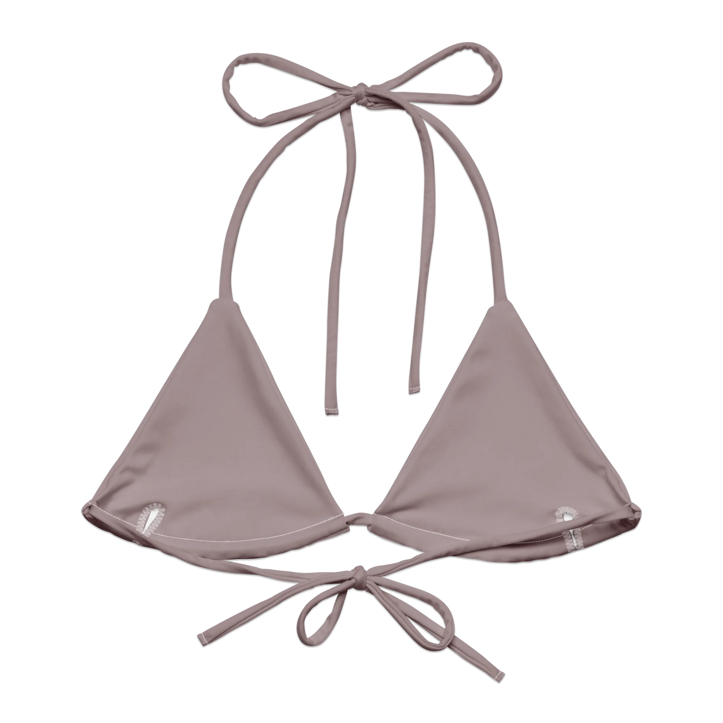 Pinkish Gray Basic Recycled String Bikini Top