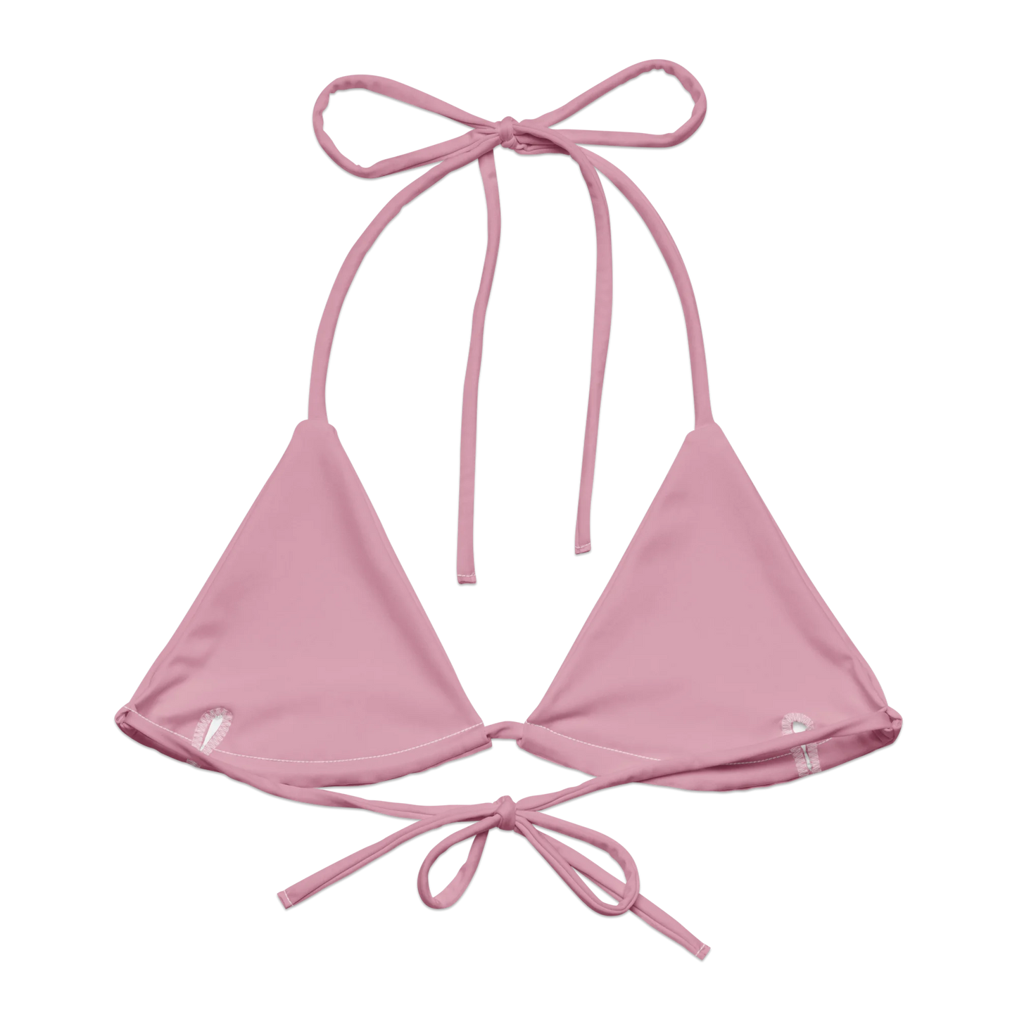 Soft Pink Basic Recycled String Bikini Top