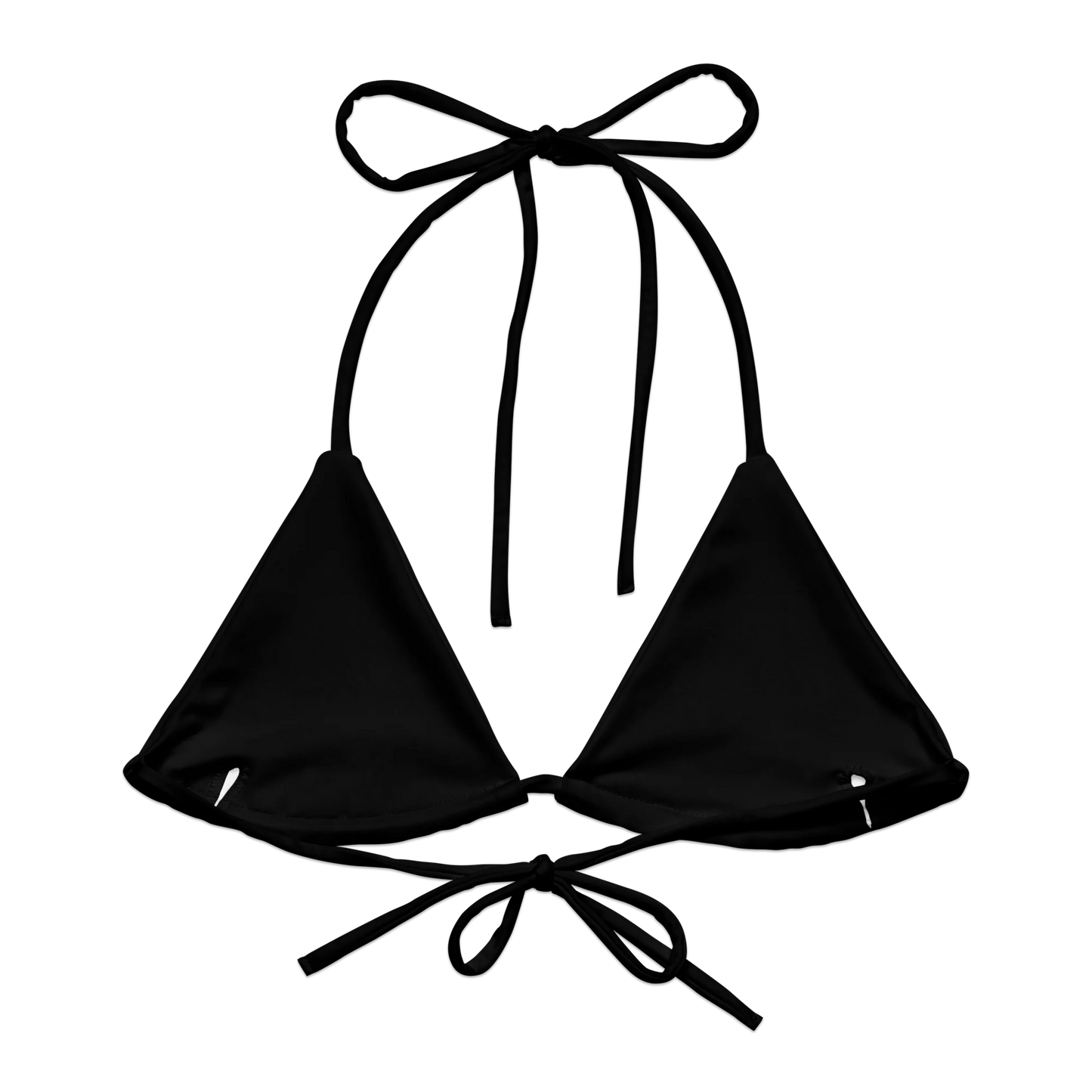 Crystal Black Basic Recycled String Bikini Top