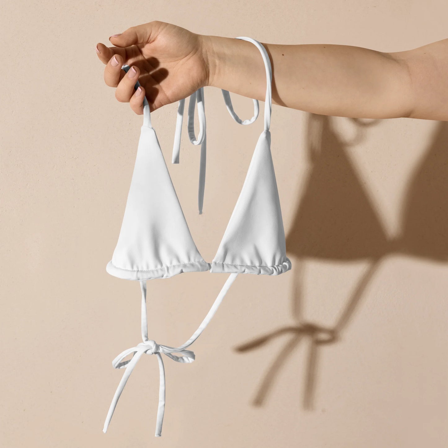 Brilliant White Basic Recycled String Bikini Top