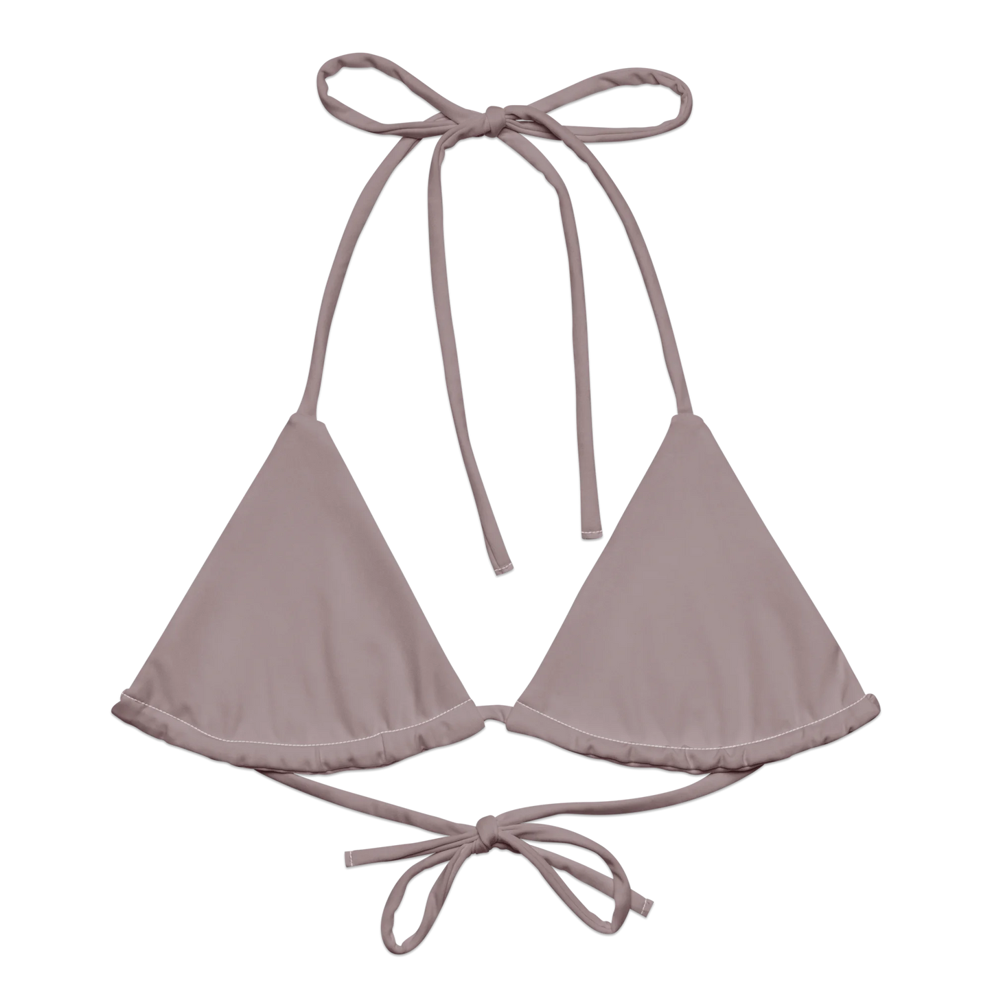 Pinkish Gray Basic Recycled String Bikini Top