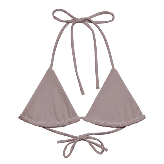 Pinkish Gray Basic Recycled String Bikini Top