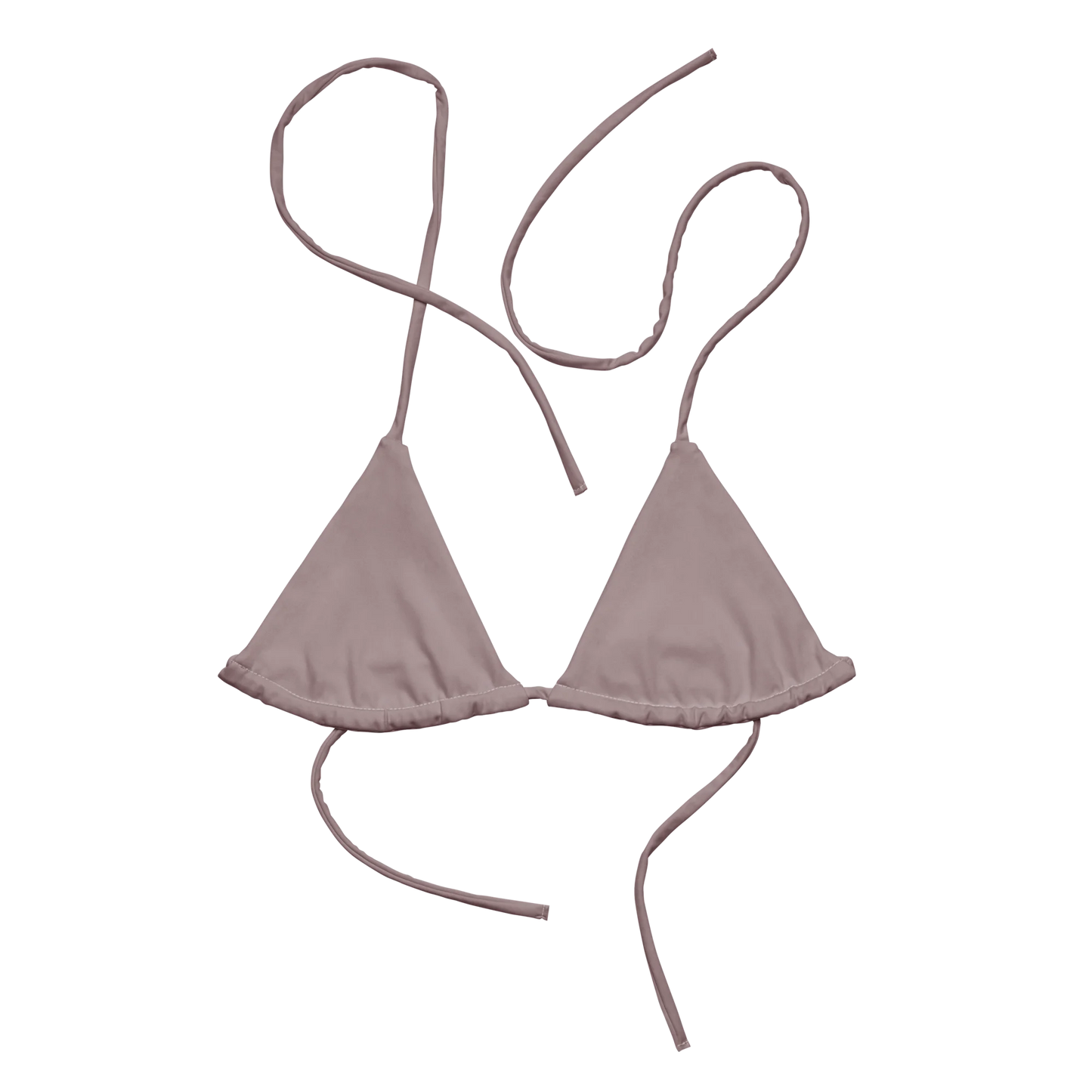 Pinkish Gray Basic Recycled String Bikini Top