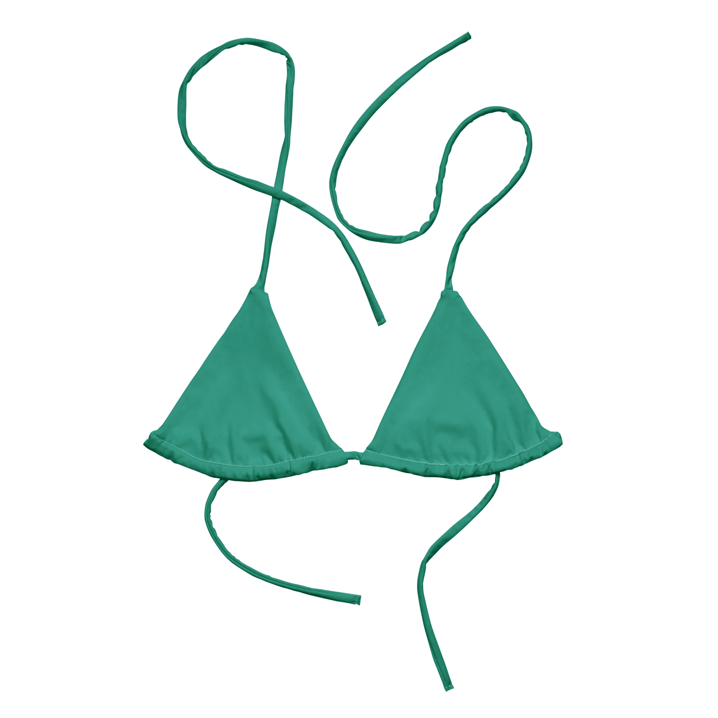 Marine Green Basic Recycled String Bikini Top