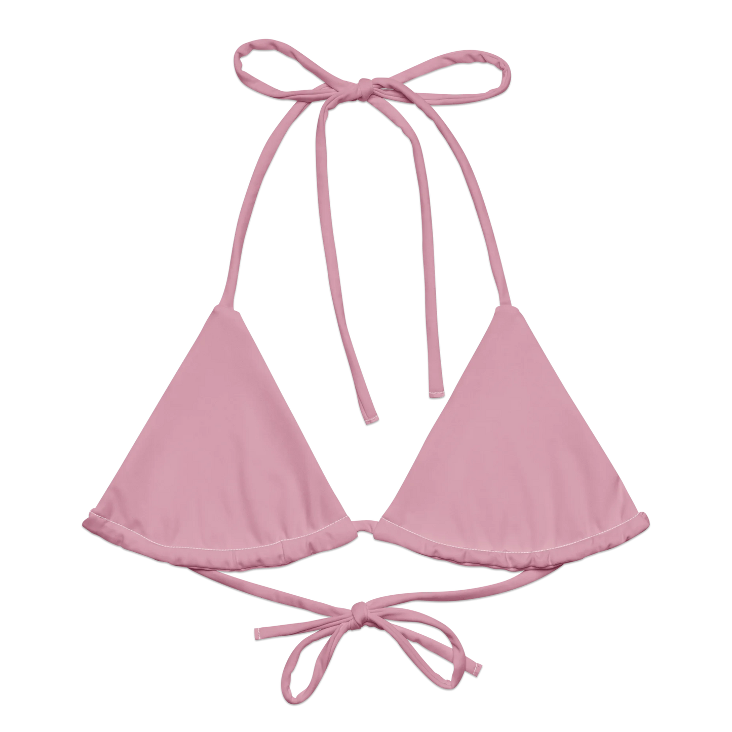 Soft Pink Basic Recycled String Bikini Top