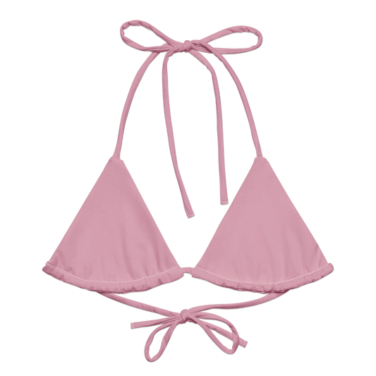 Soft Pink Basic Recycled String Bikini Top