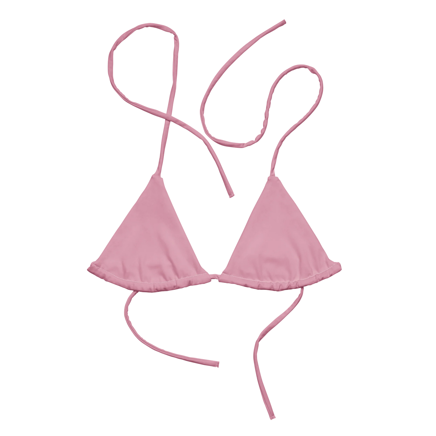 Soft Pink Basic Recycled String Bikini Top