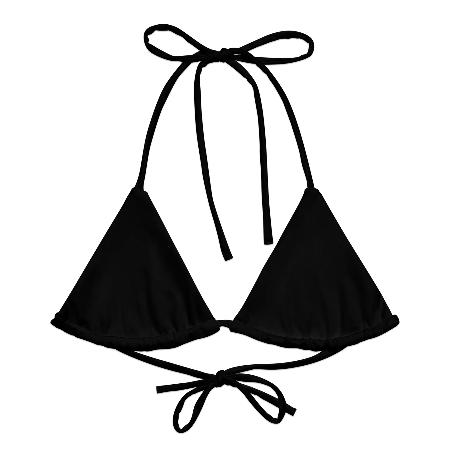 Crystal Black Basic Recycled String Bikini Top