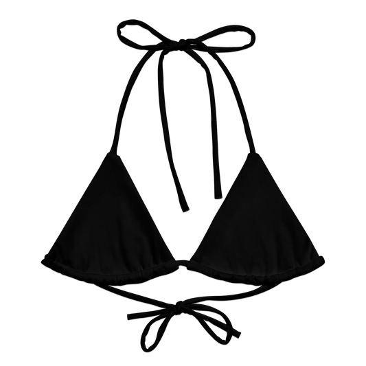 Crystal Black Basic Recycled String Bikini Top