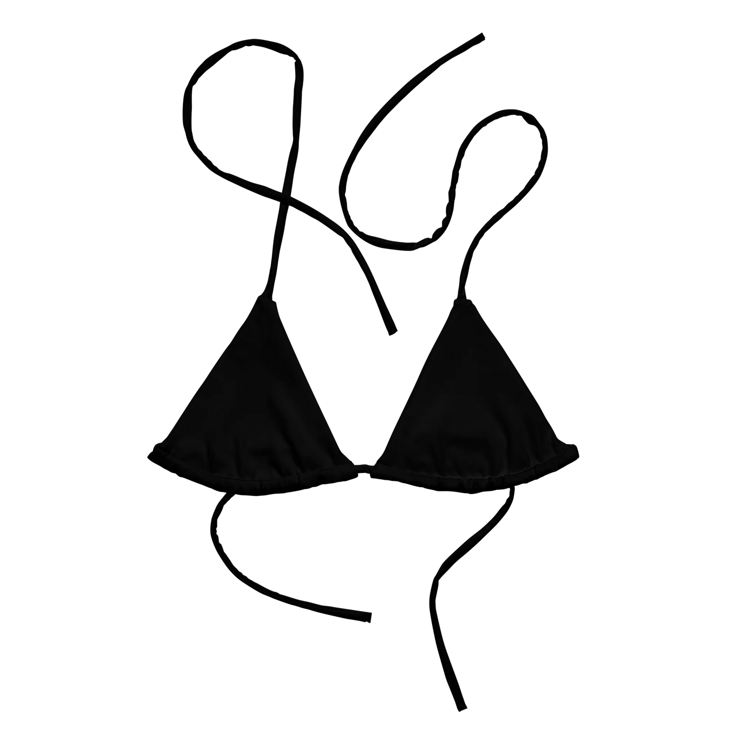 Crystal Black Basic Recycled String Bikini Top